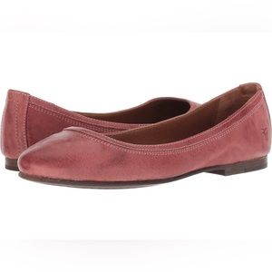 Frye Carson Salmon Burnt Red Leather Ballet Flats Size 9.5